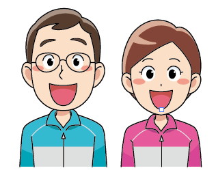 スポーツウェアを着た男女