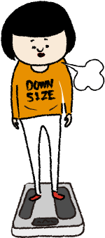 体重計に乗る人